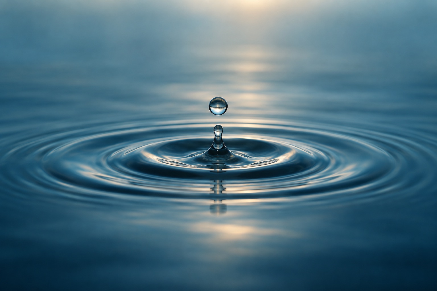 A drop falling into still water